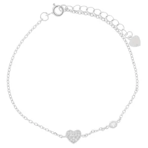 دستبند نقره زنانه آی جواهر طرح قلب کد 77264D