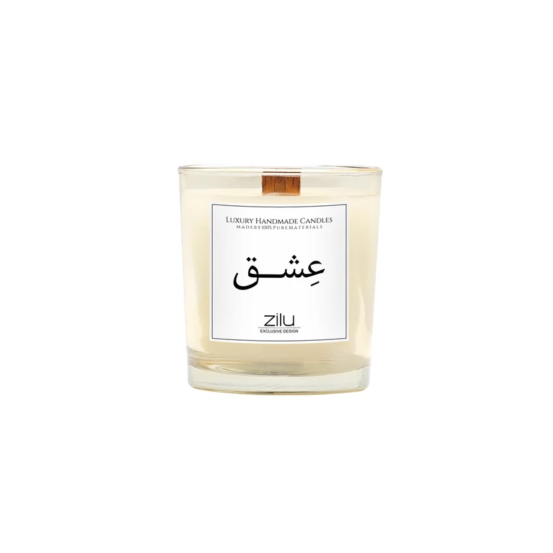 شمع لیوانی معطر شمع زیلو مدل عشق با رایحه وانیل زمان اتمام 35 ساعت