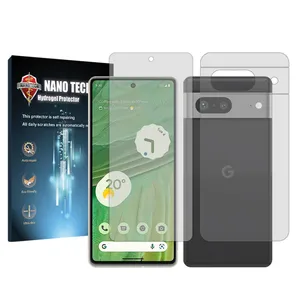 Nano tech transparent screen protector suitable for Google Pixel 7 mobile phone along with back of the phone