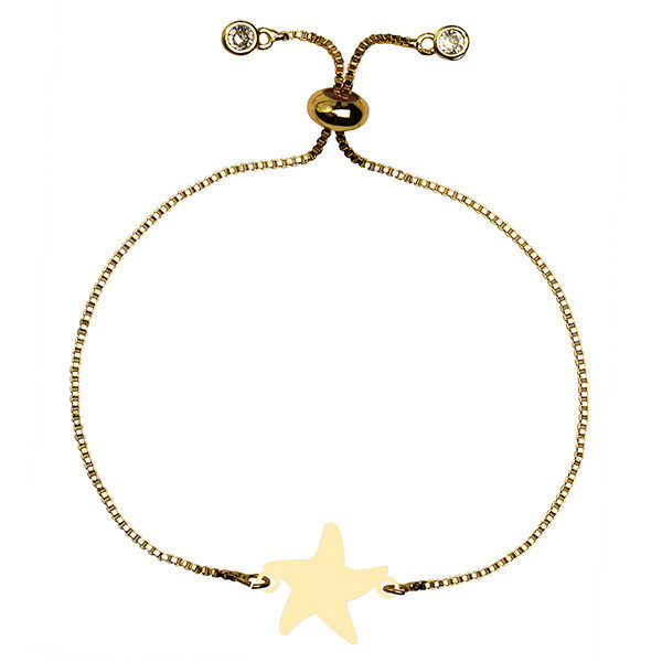 دستبند طلا 18 عیار زنانه الن نار طرح ستاره مدل N1622