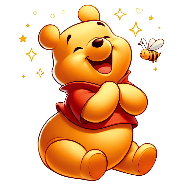 استیکر پارچه و لباس پاد آفرین مدل کارتون وینی پو کد DKST490