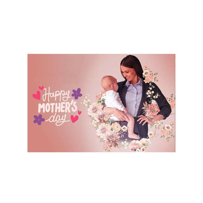  کارت پستال بادکنک آبی مدل مادر کد MOM6