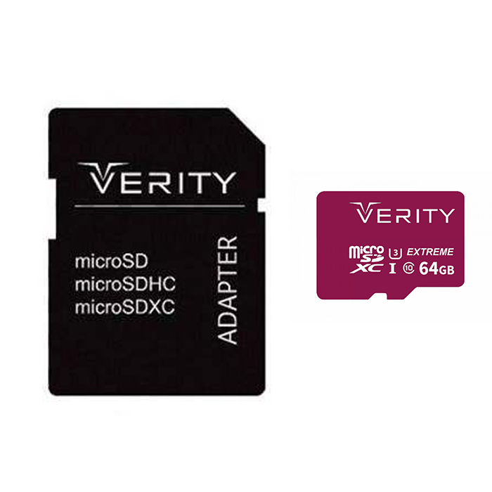 کارت حافظه microSDXC وریتی مدل 4K کلاس 10 استاندارد UHS-I U3 سرعت 80MBps ظرفیت 64 گیگابایت به همراه آداپتور SD