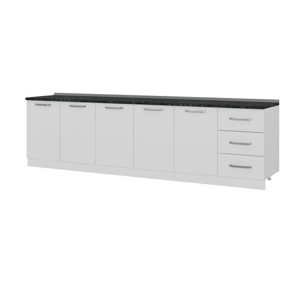 کابینت زمینی فلفور کابینت مدل 300 cm مجموعه چهار عددی