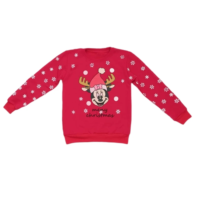 سویشرت دخترانه مدل یلدایی طرح میکی موس و کریسمس کد 0082