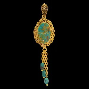 آویز گردنبند طلا 18 عیار زنانه طلای مستجابی مدل فیروزه کد 3681