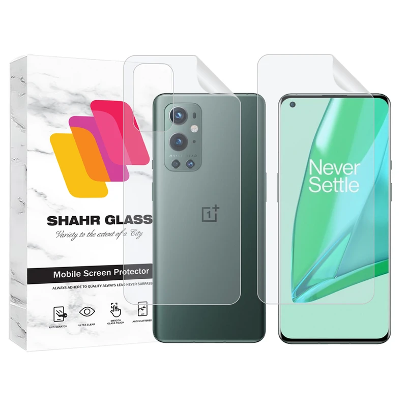 محافظ صفحه نمایش هیدروژل شهر گلس مدل MTNANFBSH مناسب برای گوشی موبایل وان پلاس OnePlus 9 Pro به همراه محافظ پشت گوشی