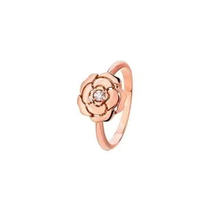  انگشتر طلا 18 عیار زنانه قیراط طرح گل کد GH6041