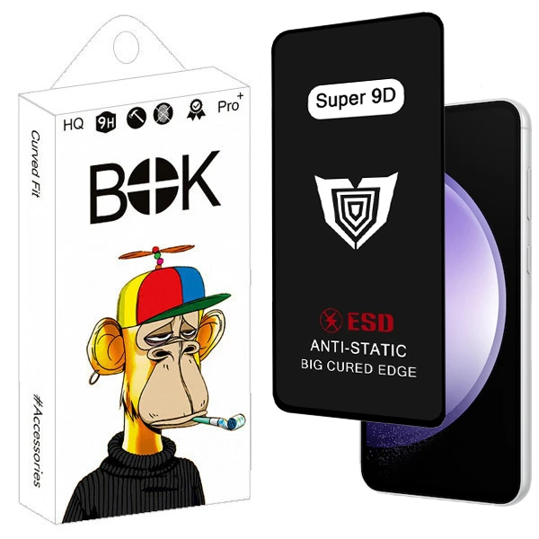 محافظ صفحه نمایش بوک مدل Super 9D Pro مناسب برای گوشی موبایل سامسونگ Galaxy S23 FE / A54
