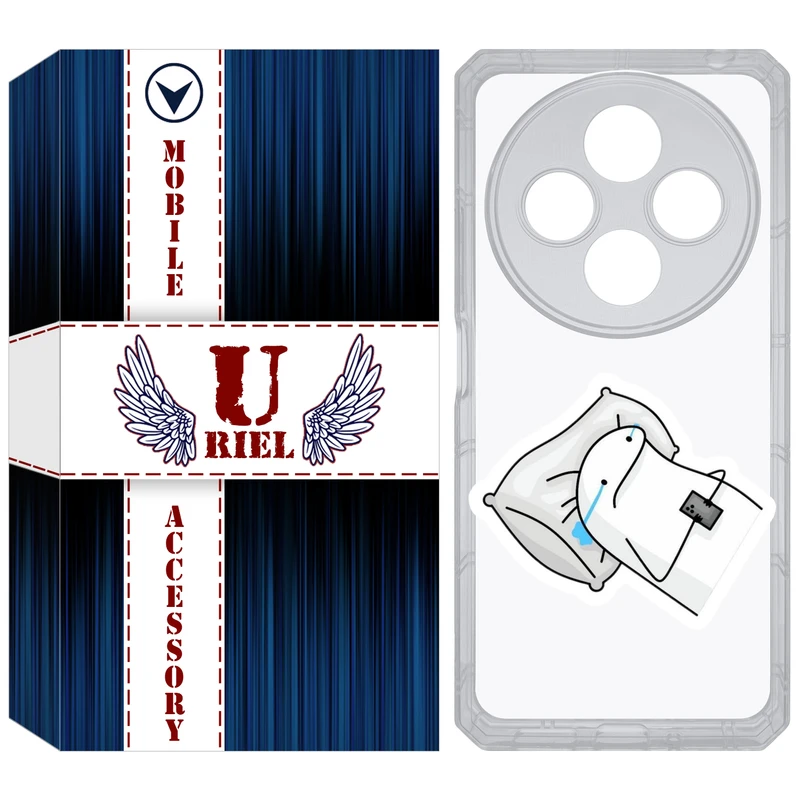 کاور یوریل مدل Clear کد 81 طرح غمگین مناسب برای گوشی موبایل شیائومی Redmi 14C / Poco C75