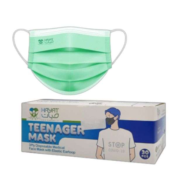 ماسک تنفسی حیات پوشش پاک مدل سه لایه نوجوان بسته 30 عددی ماسک تنفسی حیات پوشش پاک مدل سه لایه نوجوان بسته 30 عددی