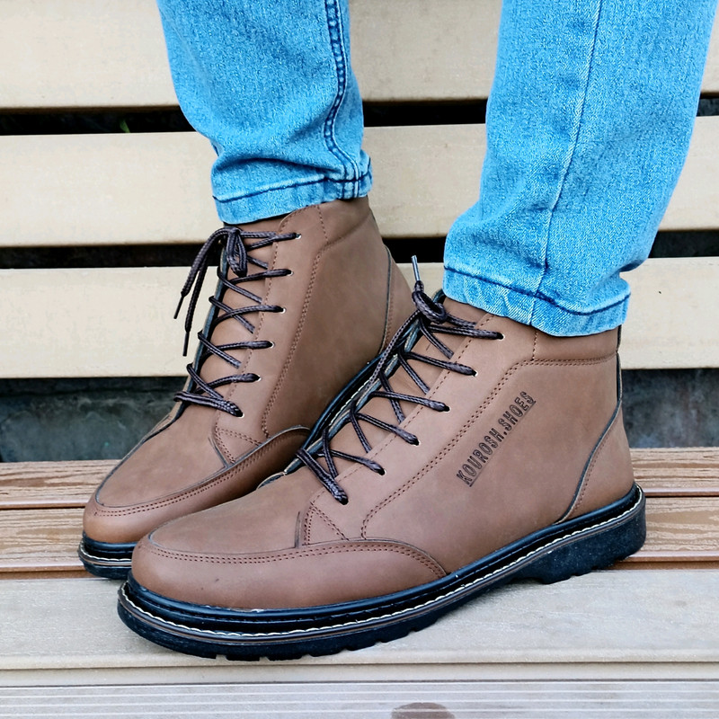 نیم بوت مردانه مدل آریا کد P.t رنگ قهوه ای