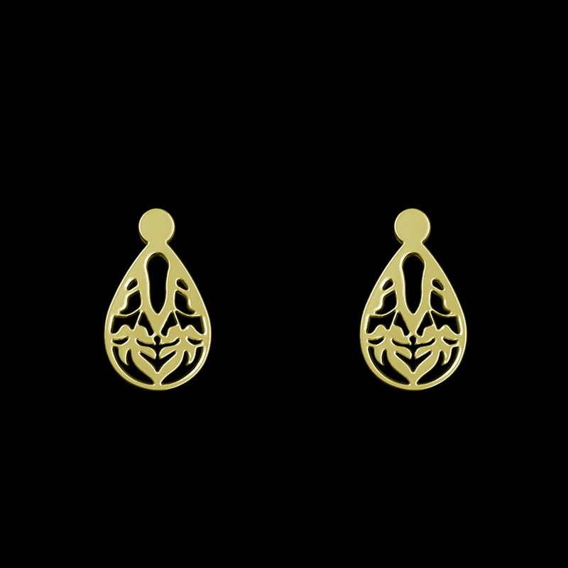 گوشواره طلا 18 عیار زنانه مدوپد مدل هندسی کد GA1-13406
