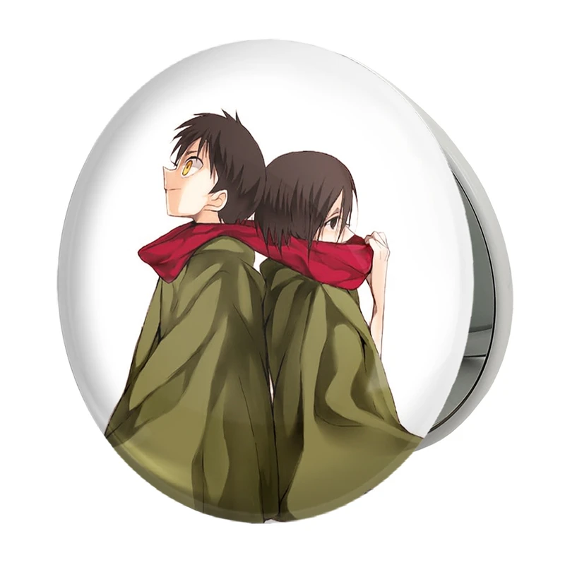 آینه جیبی خندالو طرح ارن و میکاسا انیمه اتک آن تایتان Attack on Titan مدل تاشو کد 11044 