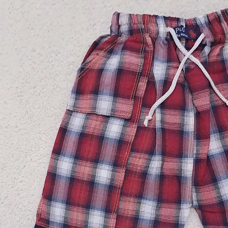 شلوارک بچگانه طرح چهارخانه کد G33