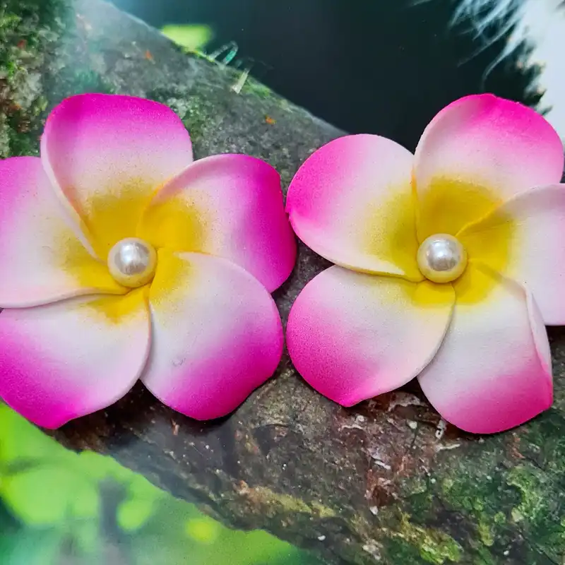 گیره مو زنانه مدل پلومریا مرواریدی پنج پر بسته 2 عددی