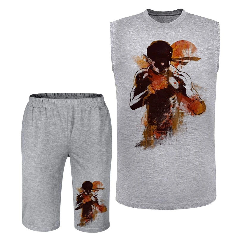 ست تاپ و شلوارک مردانه مدل بوکسور N445