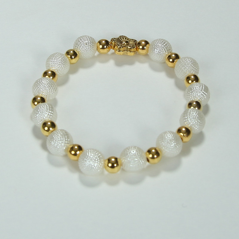 دستبند دخترانه  مدل  مروارید برفکی