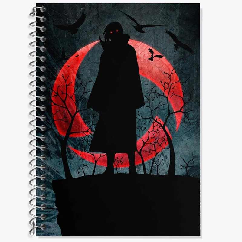 دفتر زبان 50 برگ خندالو مدل سه خط طرح اوچیها ایتاچی انیمه ناروتو Naruto کد 11249