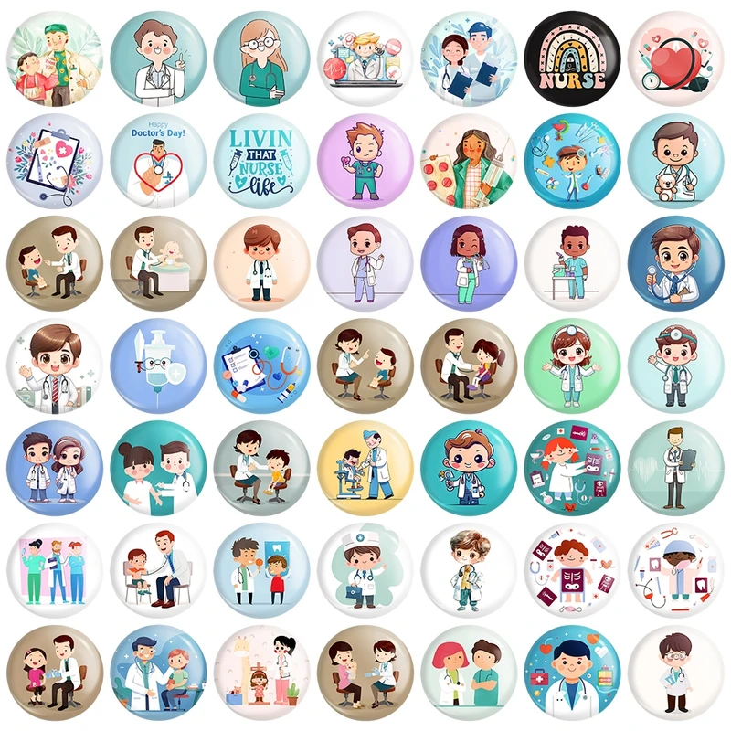 مگنت خندالو مدل پزشک و پرستار کودکانه کد 161 مجموعه 49 عددی