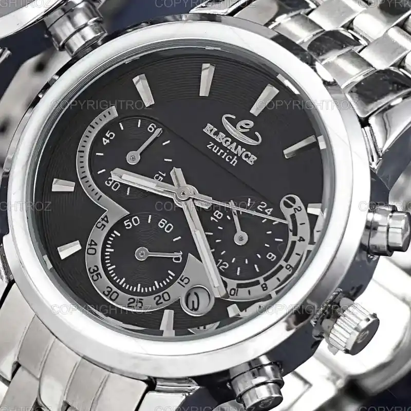 ست ساعت مچی عقربه ای زنانه و مردانه الگانس مدل سه موتور فعال کورنوگراف tm