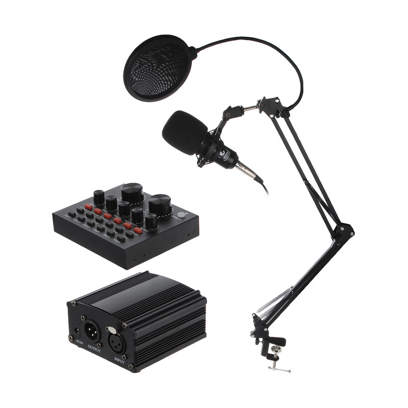 میکروفون کندانسر کریتیمید مدل BM800 به همراه کارت صدا و فانتوم پاور
