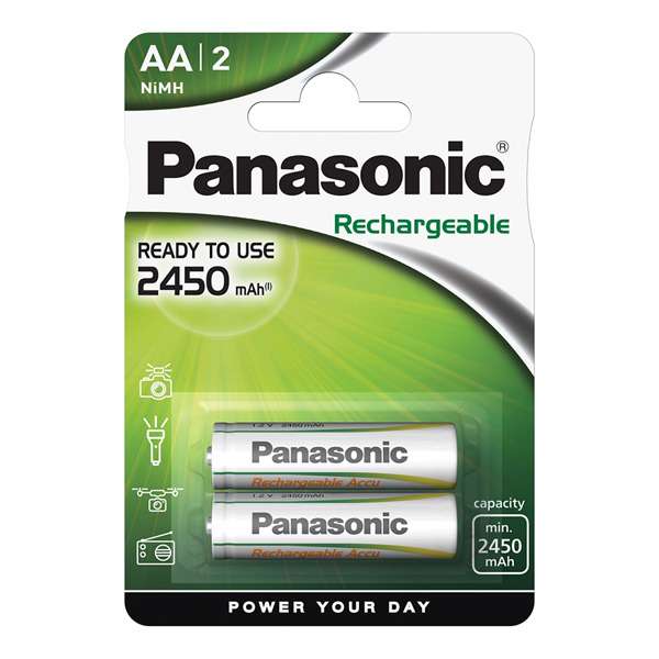 باتری قلمی قابل شارژ پاناسونیک مدل 2450mAh بسته دو عددی باتری قلمی قابل شارژ پاناسونیک مدل 2450mAh بسته دو عددی