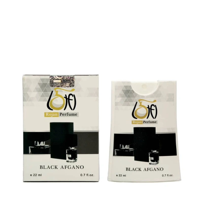 عطر جیبی مردانه لطفی مدل بلک افغان حجم 22 میلی‌لیتر با رایحه چوبی و جنگل، ماندگاری و پخش بو زیاد