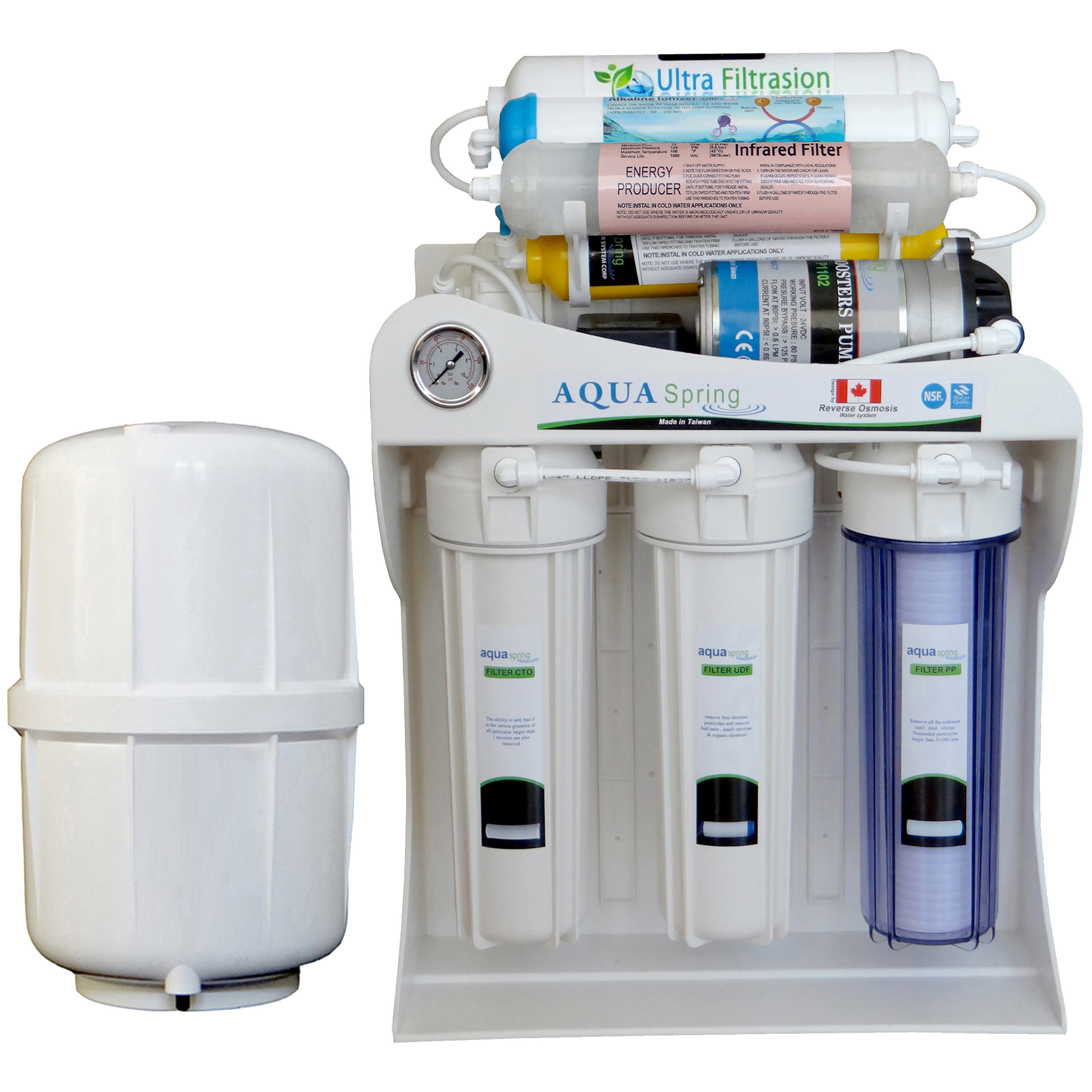 دستگاه تصفیه کننده آب آکوآ اسپرینگ مدل UF-SF4500 به همراه فیلتر سه عددی و کیت نشتی گیر