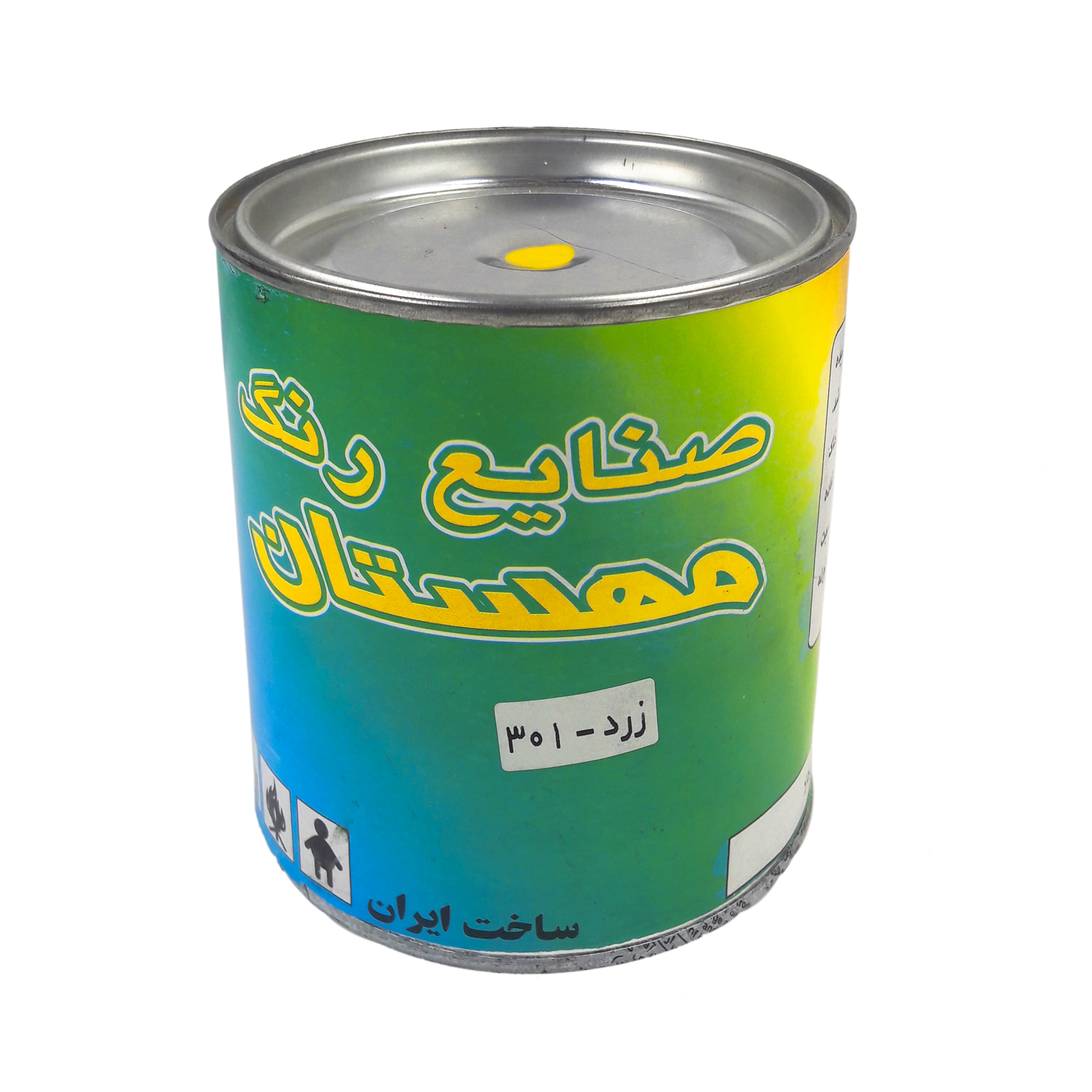 رنگ زرد صنایع رنگ مهستان مدل Y301 وزن 980 گرم