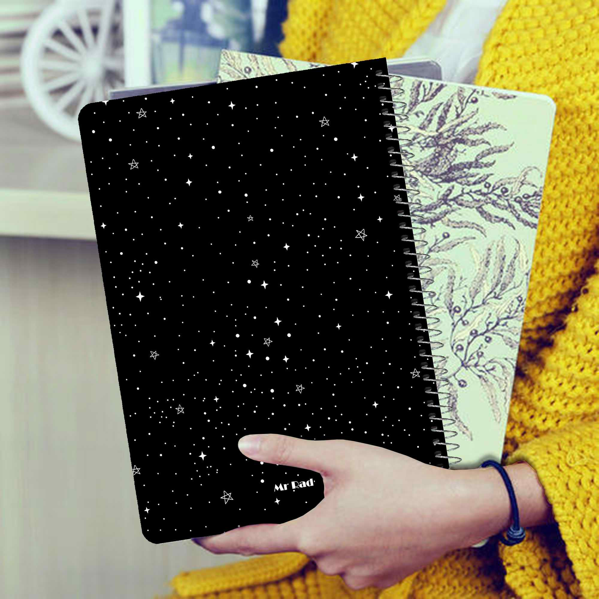 دفتر مستر راد مدل بلک ژورنال طرح ستاره کد Black Journal 1685