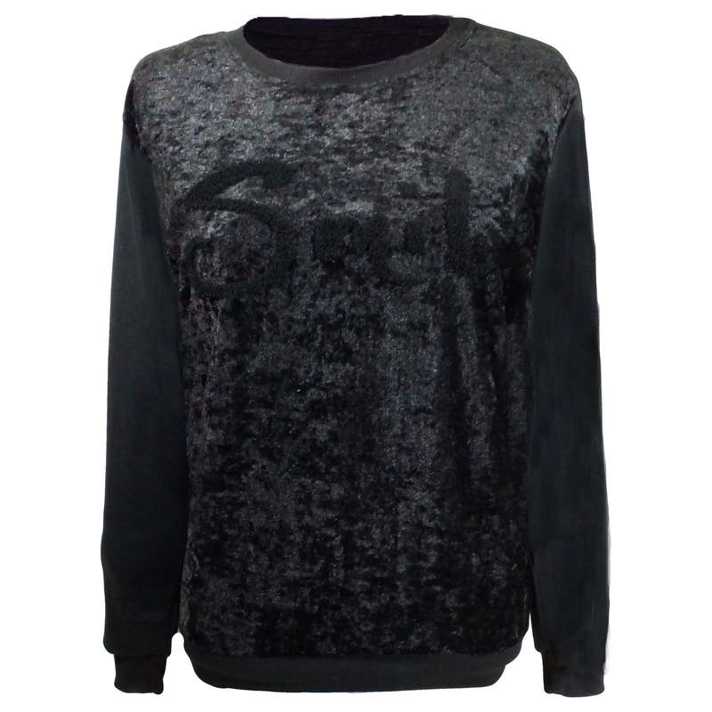 سویشرت زنانه مدل مخمل رنگ مشکی