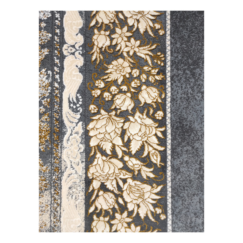 فرش ماشینی 700 شانه فرش مشهد زمینه و حاشیه طوسی کد 723512