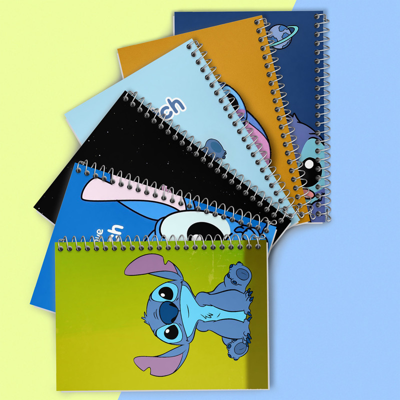 دفتر مشق 50 برگ خندالو طرح استیچ (Stitch) کد 962 مجموعه 6 عددی