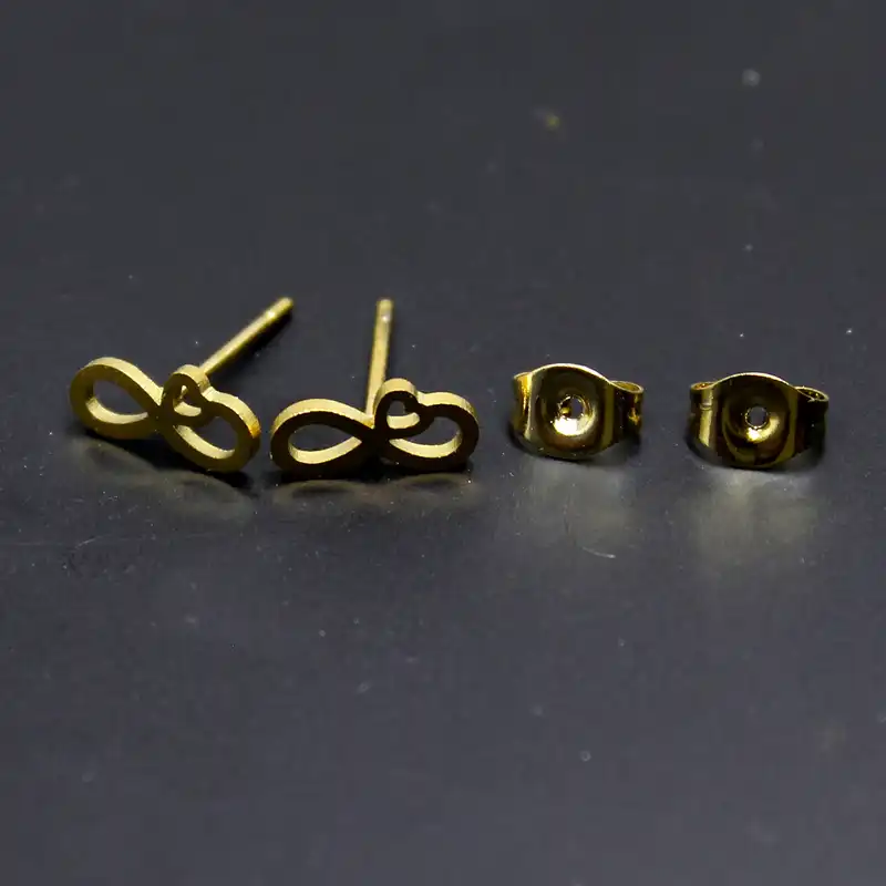 گوشواره زنانه طرح قلب و بی نهایت کد RKH_1539 مجموعه 2 عددی