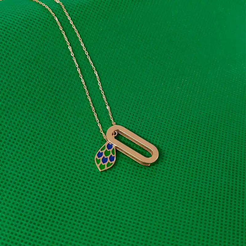 گردنبند طلا 18 عیار زنانه درگونه مدل پرنده پارسی