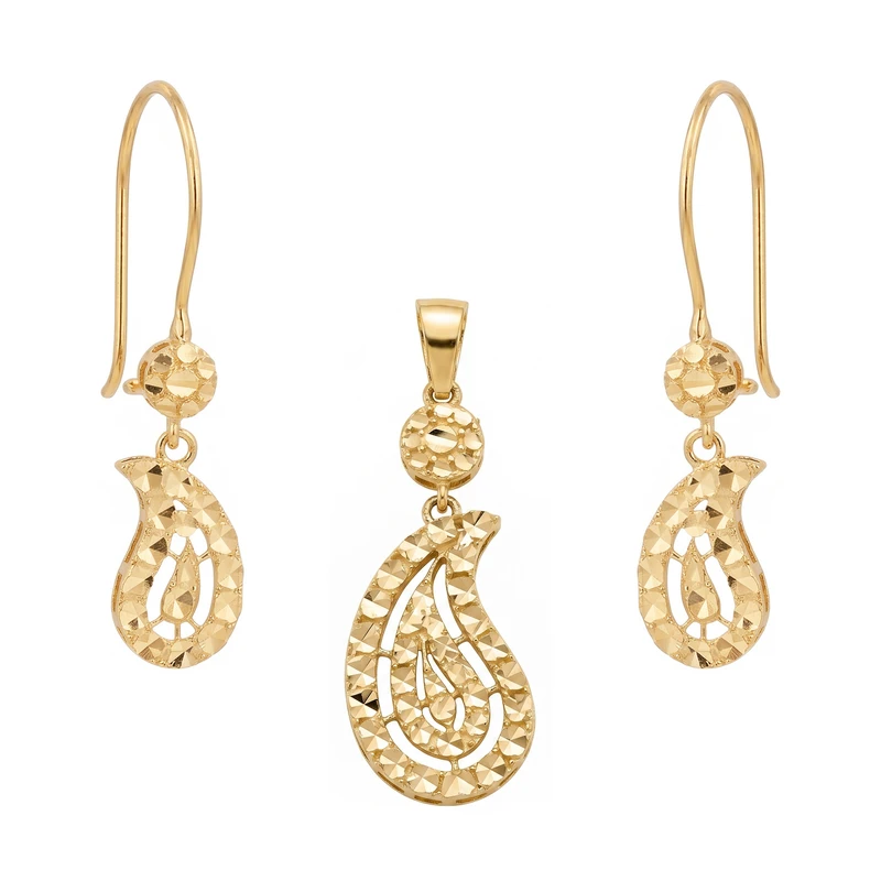 نیم ست طلا کم اجرت 18 عیار زنانه سهی مدل SS18