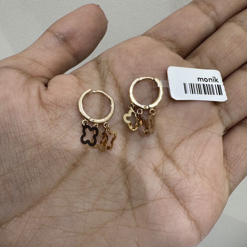 گوشواره حلقه‌ای طلا 18 عیار زنانه مان گالری مدل ونکلیف کد EA01-0036700 - 3