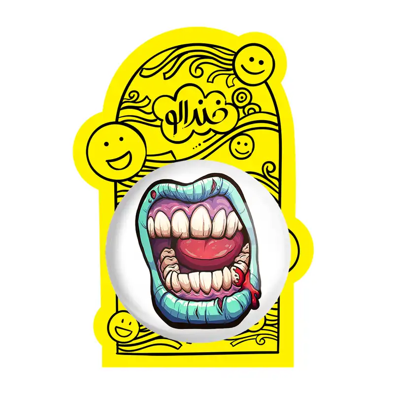 آینه جیبی خندالو طرح دهان مدل تاشو کد 1503