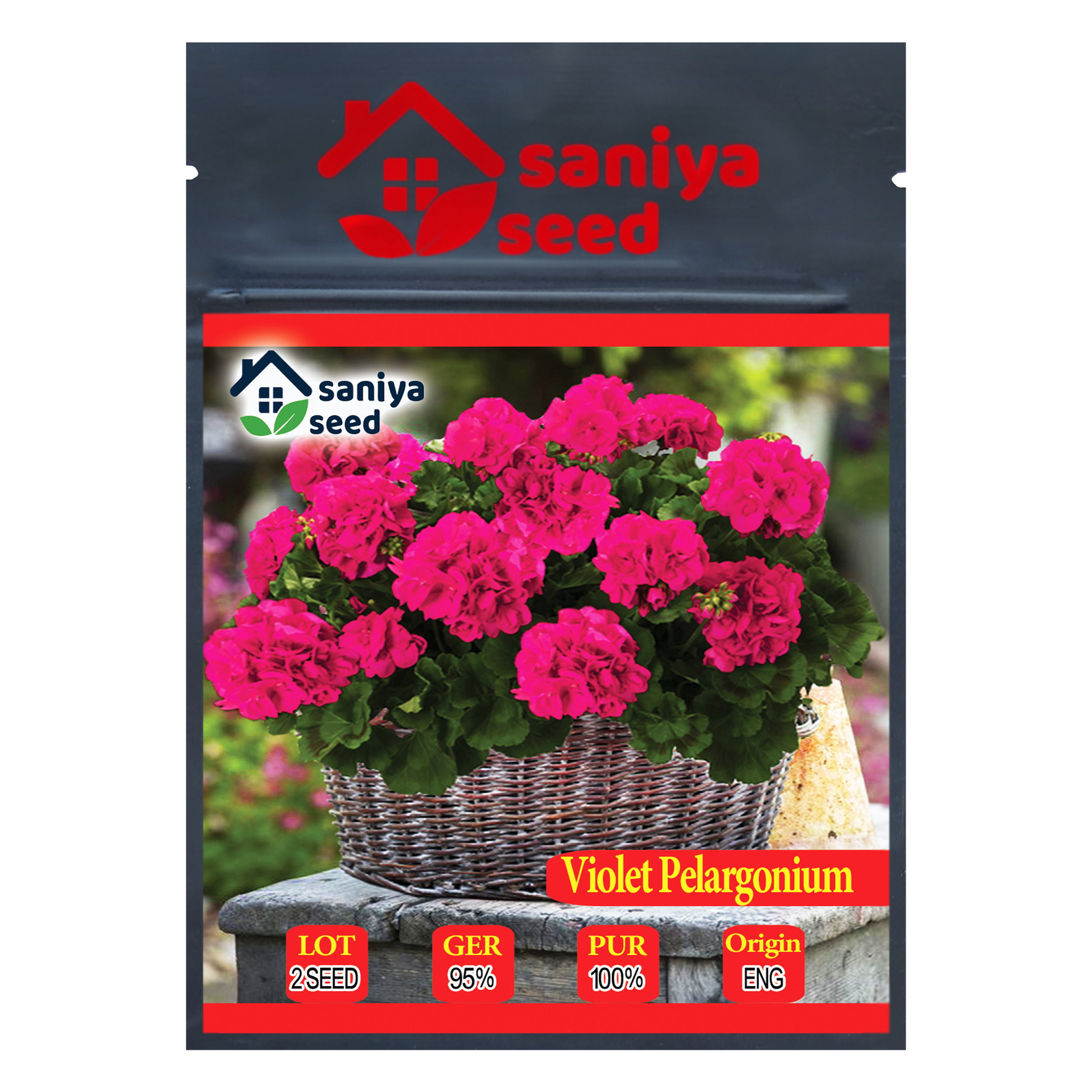 بذر گل شمعدانی بنفش سانیا سید مدل S3 مجموعه 3 عددی