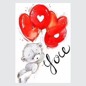 کارت پستال ماهتاب طرح خرس love کد 1702