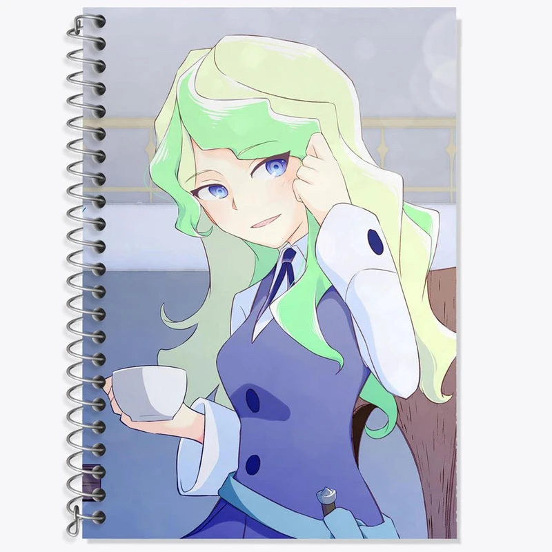 دفتر زبان 50 برگ خندالو مدل سه خط طرح دیانا انیمه جادوگران کوچک Little Witch Academia کد 22872