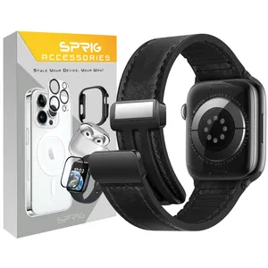 بند اسپریگ مدل Leather Magnetic Sic مناسب برای اپل واچ Series 10 42mm
