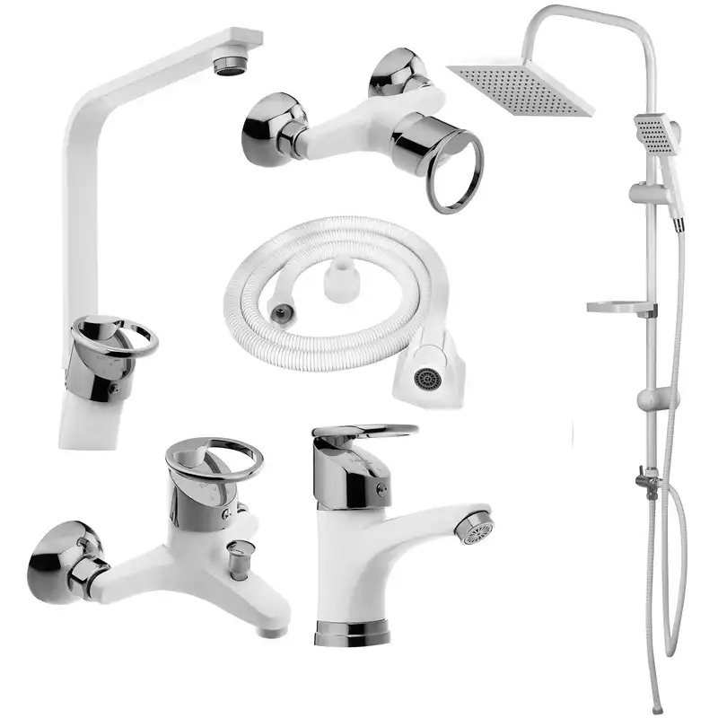 ست شیرآلات شیرآلات بهداشتی و ساختمانی توفیق مدل تنسو النگویی مجموعه 6 عددی