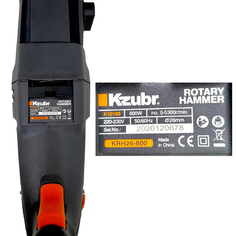 دریل بتن کن زوبر مدل 800w کد 5300rpm