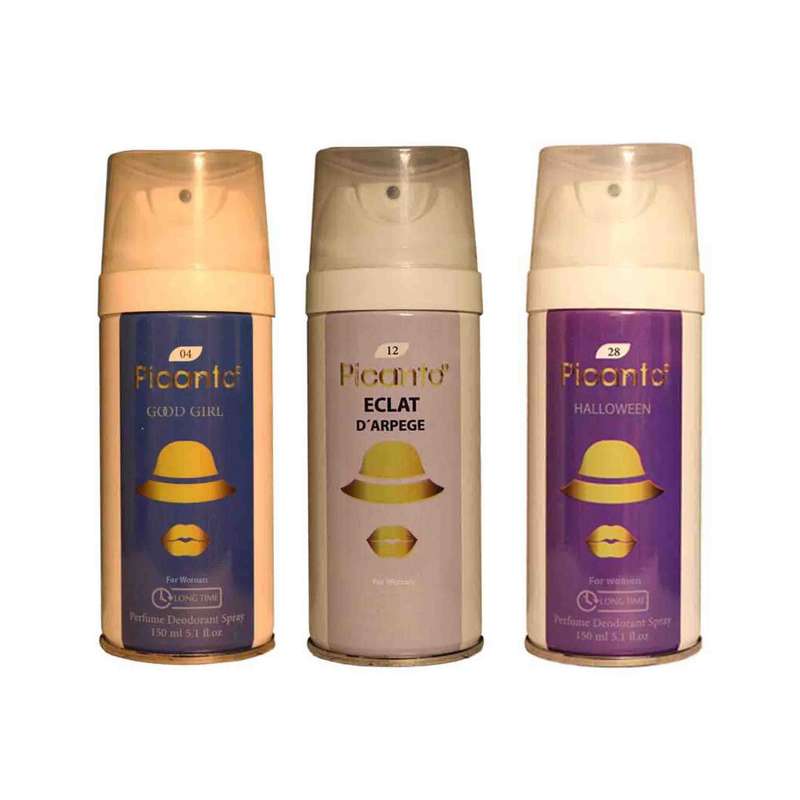 اسپری خوشبو کننده بدن زنانه پیکانتو مدل pw16 حجم 150 میلی لیتر مجموعه 3 عددی