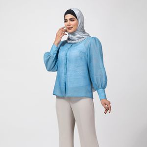 شومیز آستین بلند یقه برگردان زنانه برنس مدل دلارا