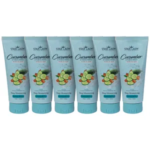 ماسک صورت استارلیدی مدل خیار آبرسان و ذغال اخته مناسب برای پوست معمولی و خشک حجم 175 میلی لیتر مجموعه 6 عددی