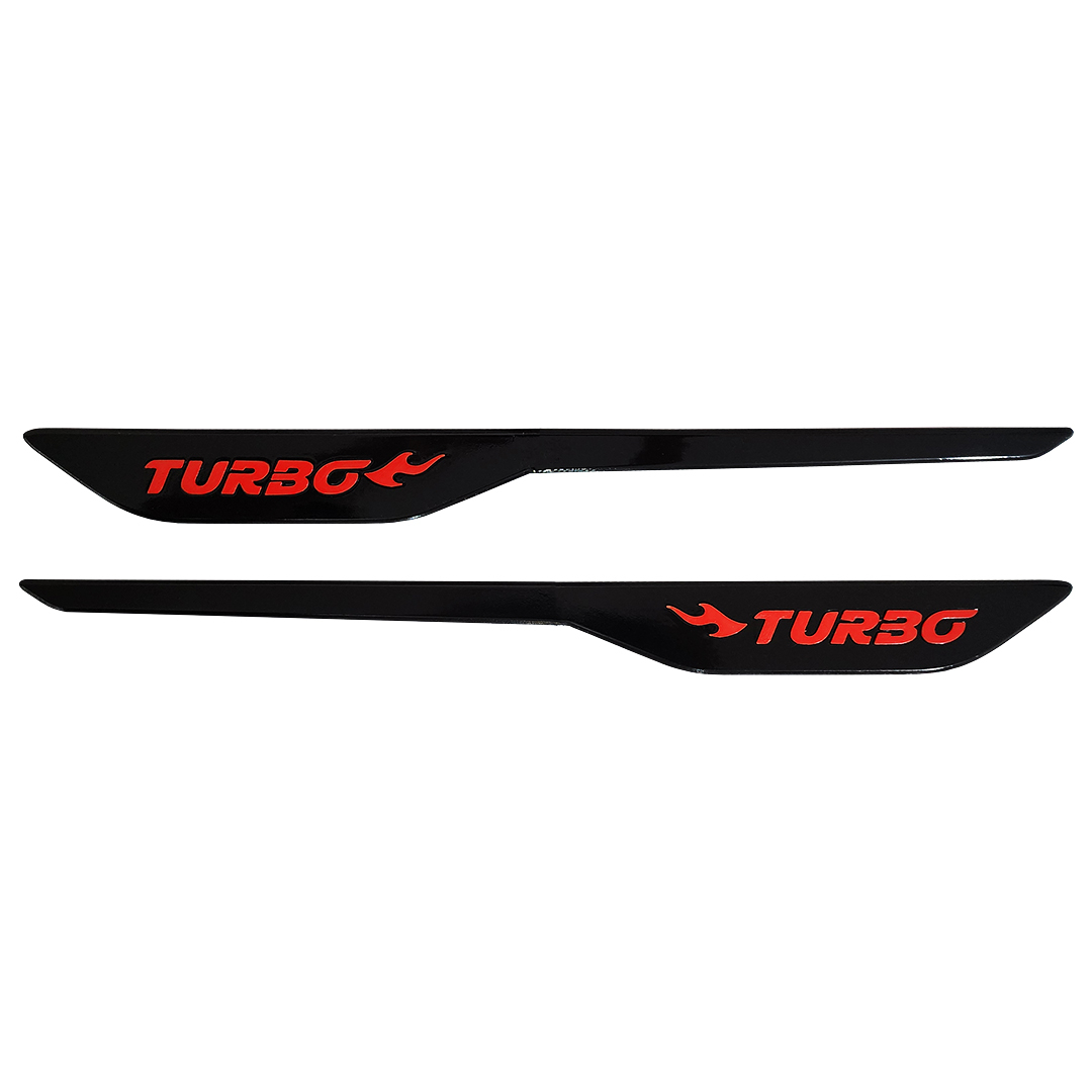 آرم گلگیر خودرو رهام مدل AR0038 طرح TURBO بسته 2 عددی