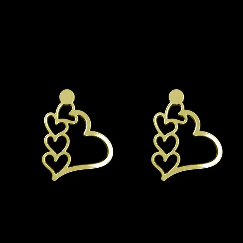 گوشواره طلا 18 عیار زنانه مدوپد مدل قلب کد GA1-14998